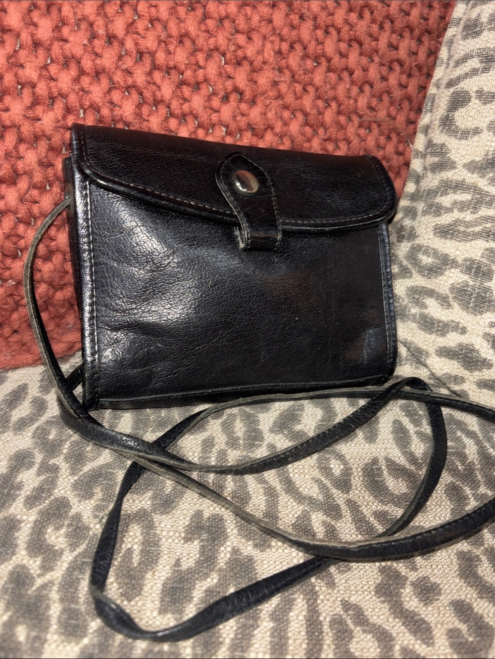 Baganza purse vintage black leather small crossbody purse classic timeless‎ bag